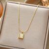 Golden square Necklace