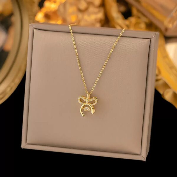 Golden Infinity Bow Necklace