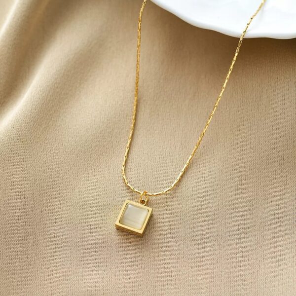 Golden square Necklace