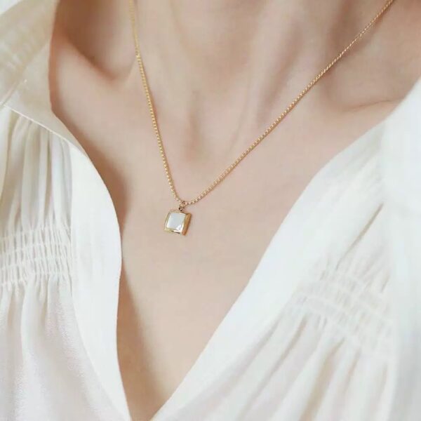 Golden square Necklace