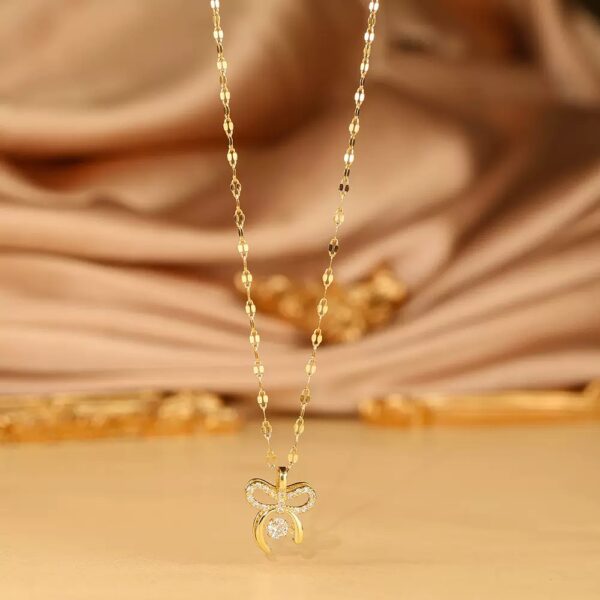 Golden Infinity Bow Necklace