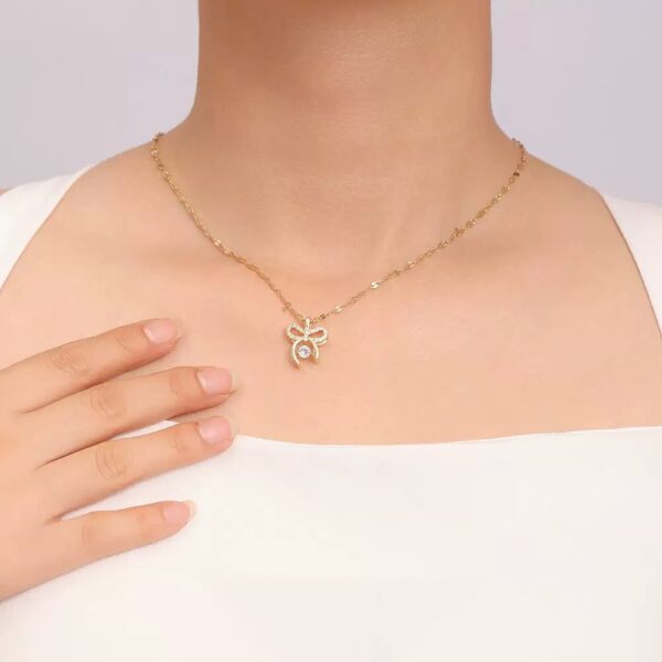 Golden Infinity Bow Necklace