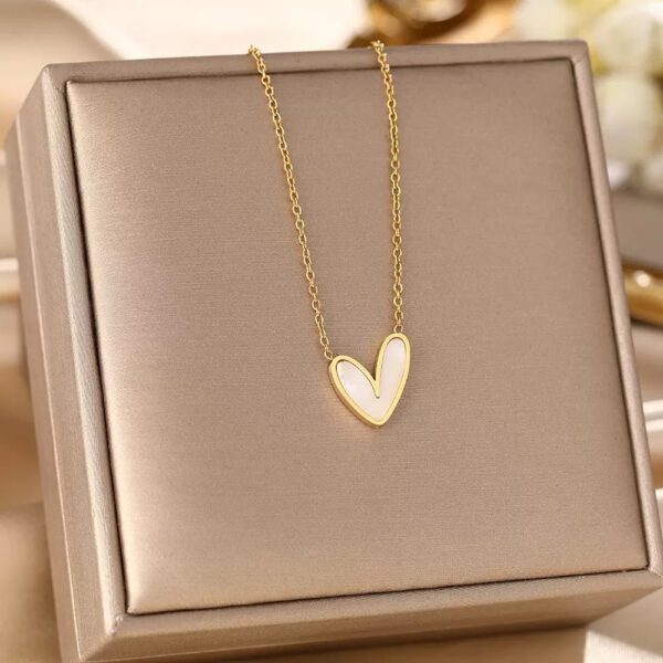 White Heart Necklace